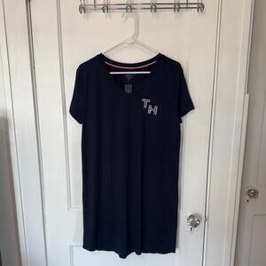 New Tommy Hilfiger Women's V-Neck Sleepshirt Navy Blazer size M